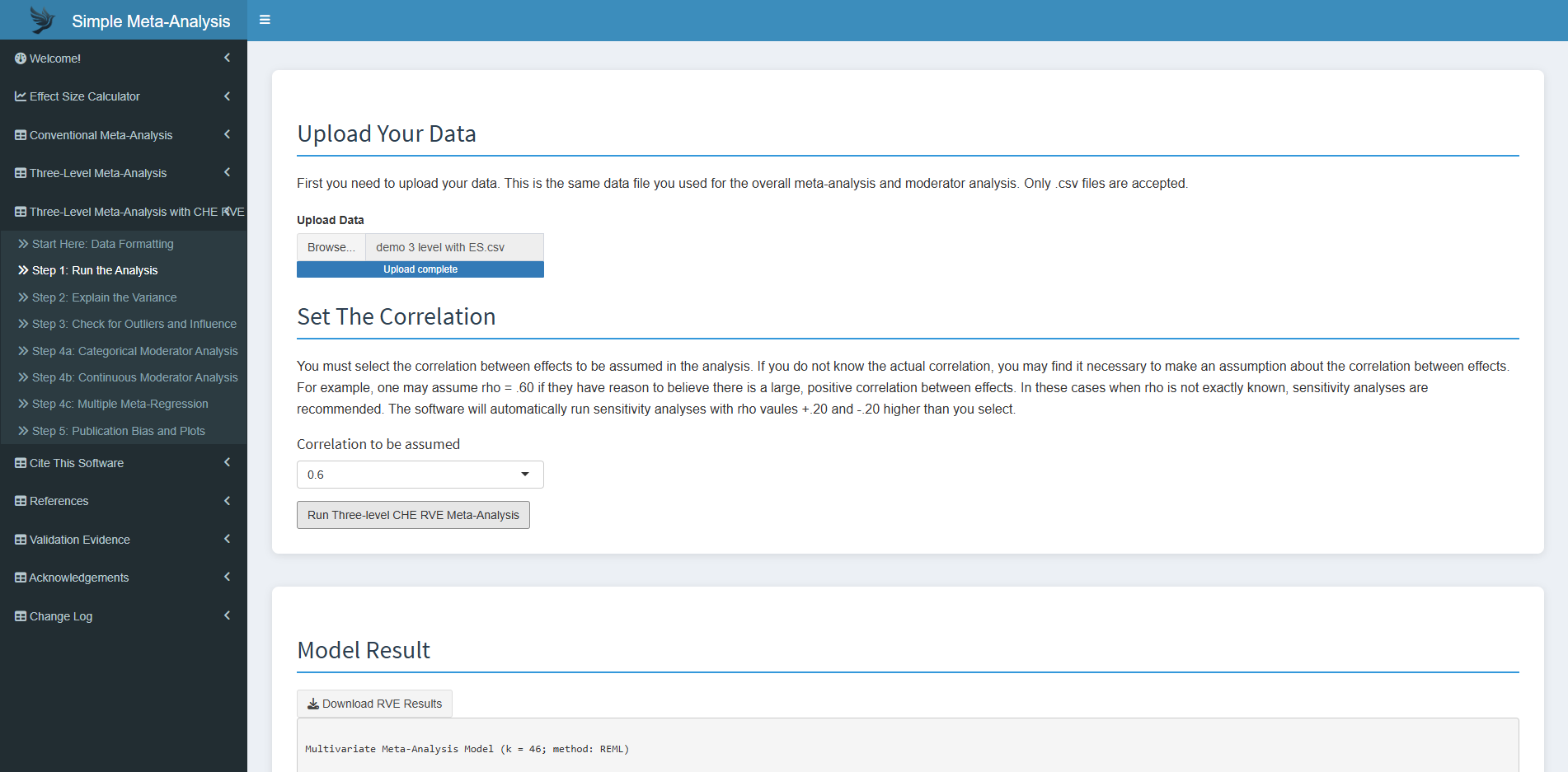Simple Meta-Analysis screenshot